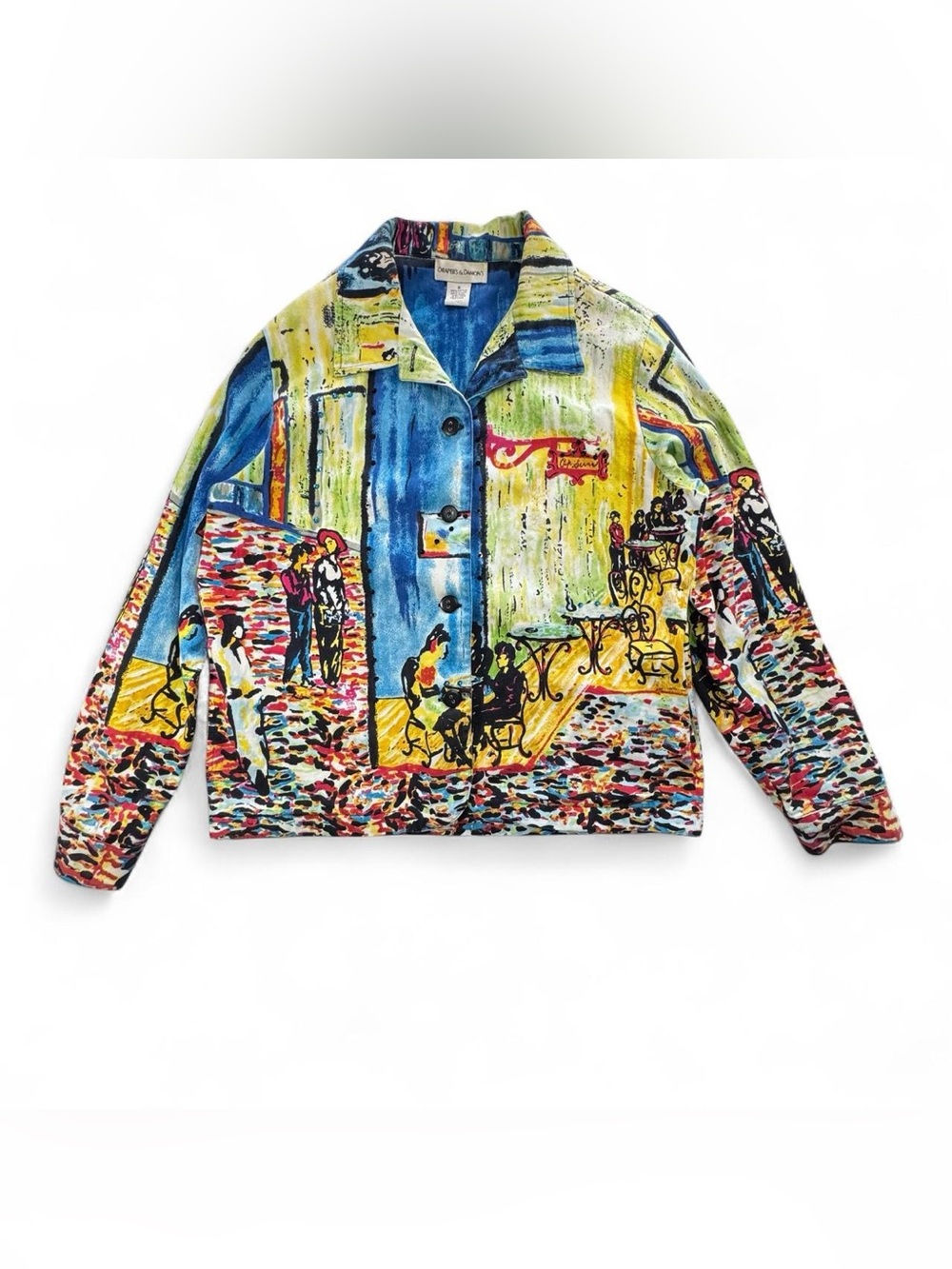 Drapers & Damons Van Gogh Cafe Inspired Cotton Jacket Art-to-Wear S Unique Chic